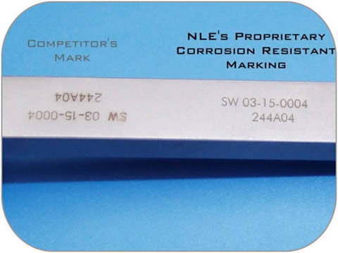 Competitors vs NLE's Corrosion Resistant Laser Marking on 304SS